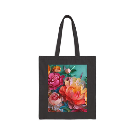 Peonies in Full Bloom Cotton Canvas Tote Bag