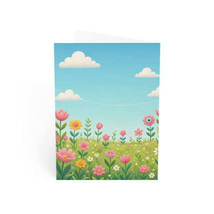🌸🐦 The Willow Garden Maiden Greeting Card – Whimsical Japanese Garden