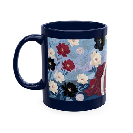 💌🌺 The Lady Of The Scattered Love Letters Ceramic Mug – Art Deco Romantic Elegance