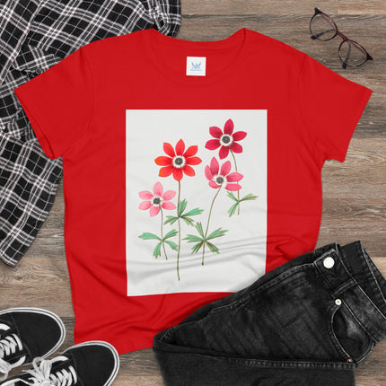 Women's Anemone Print Midweight Cotton Tee