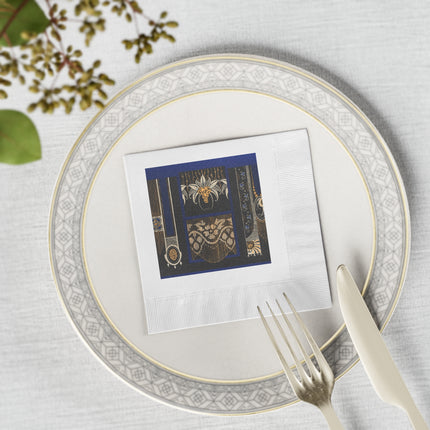 La décoration moderne dans le textile Pl. 4 by Gaston Charlet White Coined Napkins