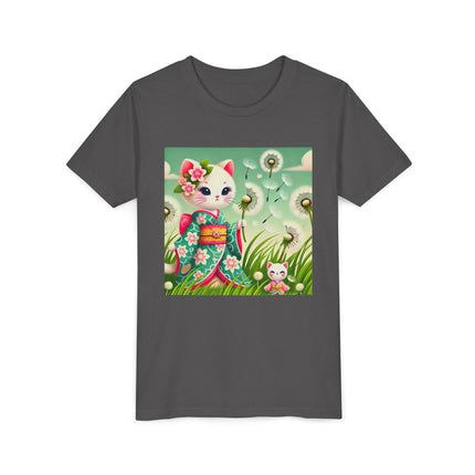 Geisha Kitten and the Dandelion Wish Youth Short Sleeve Tee