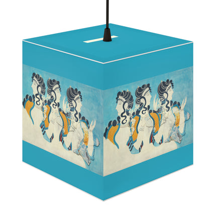 Reproduction of Ladies in Blue by Emile Gilliéron Light Cube Lamp