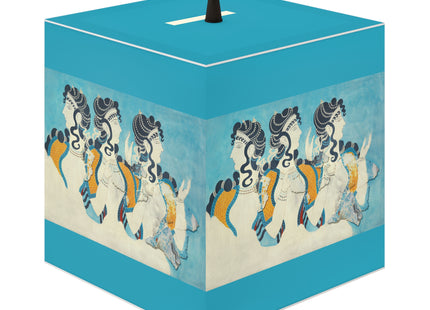 Reproduction of Ladies in Blue by Emile Gilliéron Light Cube Lamp