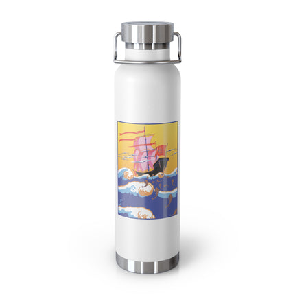 Golden Seas and Whimsical Dreams Copper Vacuum Insulated Bottle, 22oz