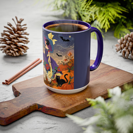 🌙🎃 The Moonlit Garden Walk Colorful Mug – Elegant Halloween Charm