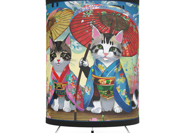Kimono Kitties Tripod Lamp