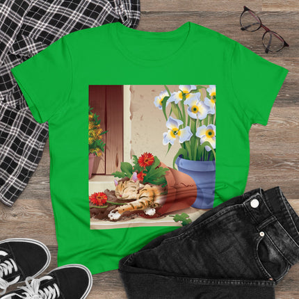 Blooming Serenity Women's Midweight Cotton Tee