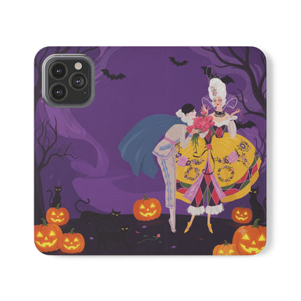 🎭🌹 The Harlequin Rose Masquerade Flip Case – Theatrical Halloween Romance