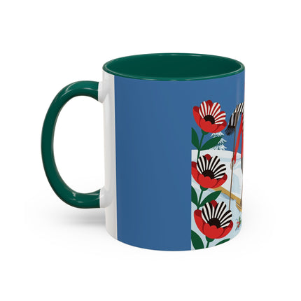 🎿🎄 The Christmas Holly Skier Colorful Mug – Whimsical Holiday Fantasy