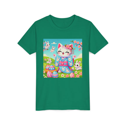 Springtime Kitten’s Easter Joy Youth Short Sleeve Tee