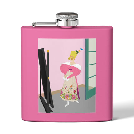 The Yellow Hat Stainless Steel Flask – 1920s Vogue Whimsy & Playful Elegance