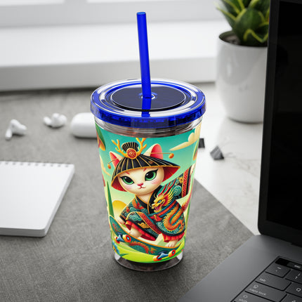 Dragon Dance on Wheels Sunsplash Tumbler with Straw, 16oz