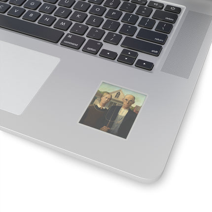 American Gothic by Grant Wood Kiss-Cut Stickers (4 Sizes)