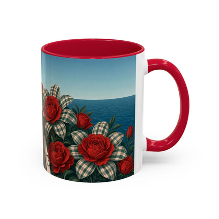 ⛵🌹 The Seaside Rose Traveler Colorful Mug – Art Deco Floral Elegance