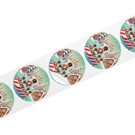 Nutcracker Candy-Striped Adventure Round Sticker Label Rolls