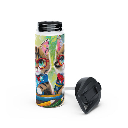 Kitten Scholars Stainless Steel Water Bottle
