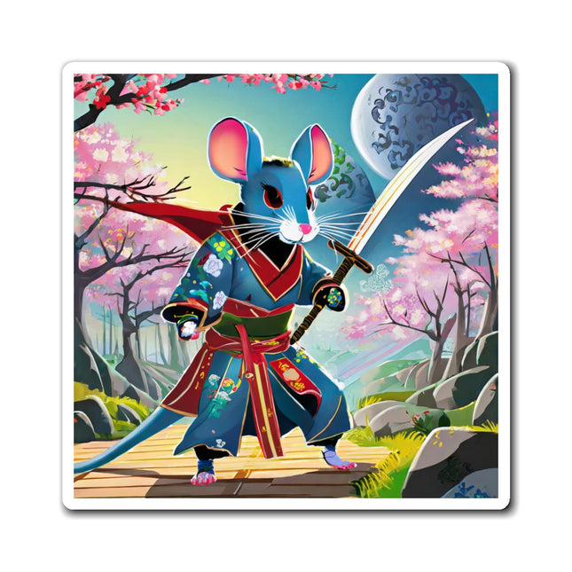 Cyber Samurai Rat Magnet (3 Sizes)