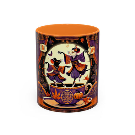 Theatrical Halloween Mice on Teacup Colorful Mugs (11oz, 15oz)