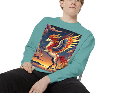 Flame-Winged Horse at Sunset Sweatshirt