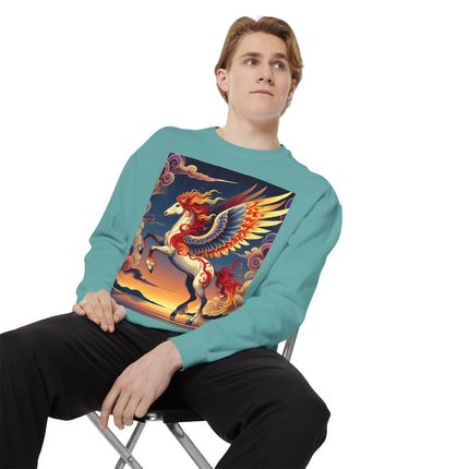 Flame-Winged Horse at Sunset Sweatshirt