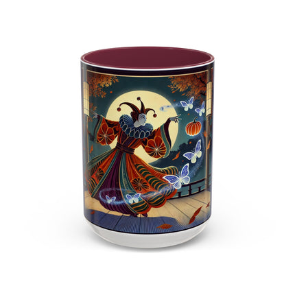 Court Magician with Ghost Butterflies Colorful Mugs (11oz, 15oz)