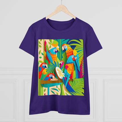 Colorful Macaws Women's Midweight Cotton Tee