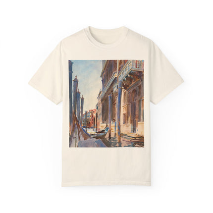 Gondola Moorings on the Grand Canal by John Singer Sargent  Unisex Garment-Dyed T-shirt