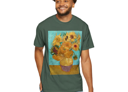 Vase with Twelve Sunflowers by Vincent van Gogh Unisex Garment-Dyed T-shirt