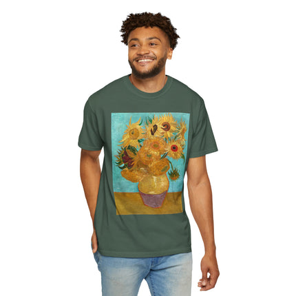 Vase with Twelve Sunflowers by Vincent van Gogh Unisex Garment-Dyed T-shirt