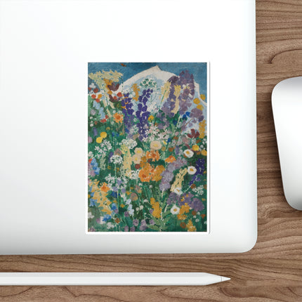 Flowers on the Mountain by August Babberger Die-Cut Stickers (5 Sizes)
