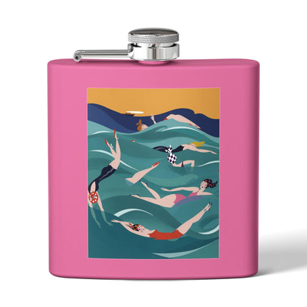 Summer Splash Stainless Steel Flask – Retro Beach Joy & Carefree Summer Vibes