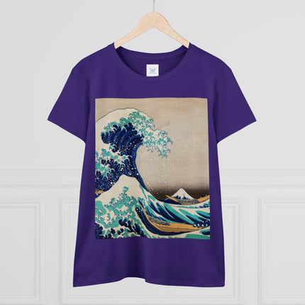 The Great Wave off Kanagawa by Katsushika Hokusai Women's Midweight Cotton Tee