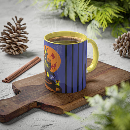 Halloween Night at the Haunted House Colorful Mugs, 11oz