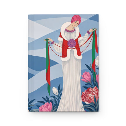 🌸🎀 The Lady Of The Ribbon Garden Hardcover Journal – Art Deco Floral Elegance