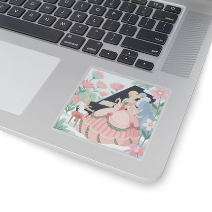 🎹💕 The Christmas Serenade Kiss-Cut Sticker – Art Deco Holiday Romance