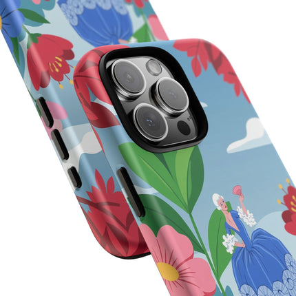 🌺🪭 The Lady Of The Grand Flower Terrace Phone Case – Art Deco Garden Elegance