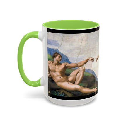 The Creation of Adam by Michelangelo Buonarroti Colorful Mugs (11oz, 15oz)