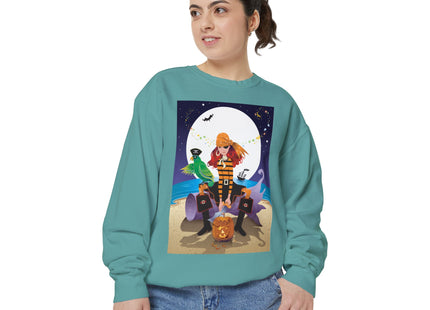 Moonlit Pirate Halloween Unisex Garment-Dyed Sweatshirt