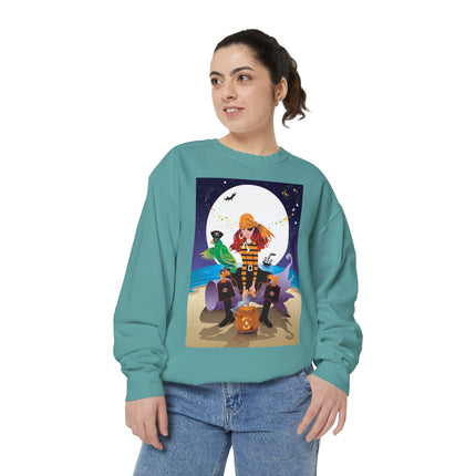 Moonlit Pirate Halloween Unisex Garment-Dyed Sweatshirt