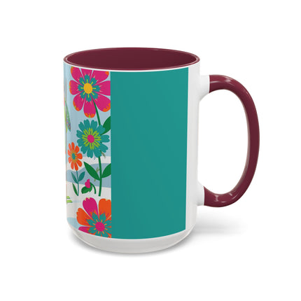 🎿🌸 The Winter Flower Adventurer Colorful Mug – Colorful Ski Fantasy