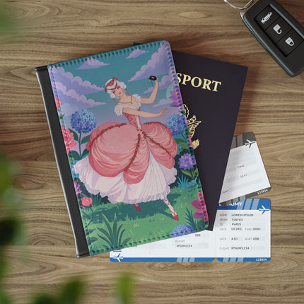 🎭🌸 The Lady Of The Secret Masquerade Passport Cover – Art Deco Garden Fantasy