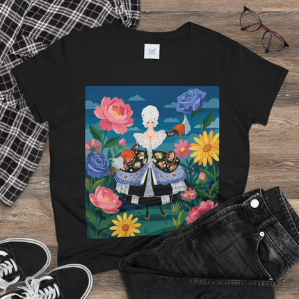 🌸👑 The Duchess Of The Enchanted Garden Cotton Tee – Art Deco Floral Elegance