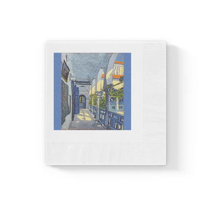 Gallery of a Moroccan Riad by George Gaudion White Coined Napkins