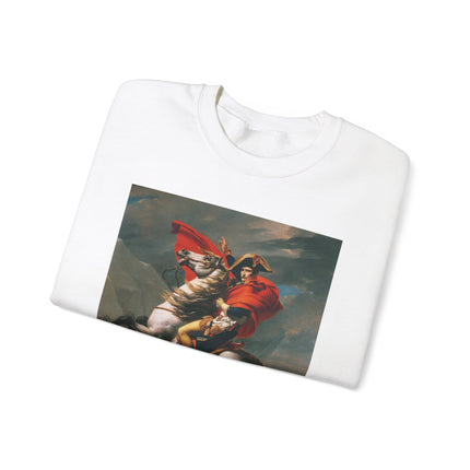 Napoleon Crossing the Alps by Jacques-Louis David Heavy Blend™ Crewneck Sweatshirt