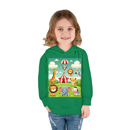 Whimsical Circus Friends Toddler Pullover Fleece Hoodie
