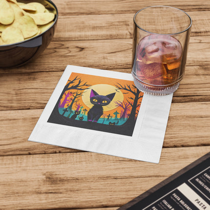 Phantom Parade White Coined Napkins