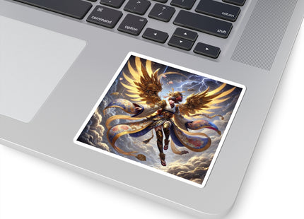 Valkyrie Descending Through Storm Kiss-Cut Stickers (4 Stickers)