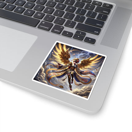 Valkyrie Descending Through Storm Kiss-Cut Stickers (4 Stickers)