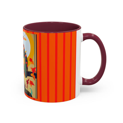 Black Cat in Kimono Colorful Mugs, 11oz